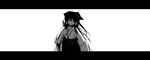  bow closed_eyes duster_(artist) gohei greyscale grin hair_bow hair_ribbon hakurei_reimu hakurei_reimu_(pc-98) japanese_clothes miko monochrome ribbon smile solo touhou touhou_(pc-98) 