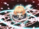  arm_warmers blonde_hair green_eyes kakkou mizuhashi_parsee pointy_ears scarf short_hair solo touhou 