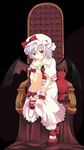  bad_id bad_pixiv_id bat_wings blue_hair fang hat highres mary_janes poprication red_eyes remilia_scarlet shoes short_hair solo touhou wings wrist_cuffs 