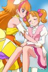  amanogawa_kirara bare_shoulders blush choker closed_eyes cure_twinkle earrings gloves go!_princess_precure haruyama_kazunori ichijou_ranko jewelry long_legs magical_girl multicolored_hair multiple_girls orange_hair panties precure red_hair short_hair smile star star_earrings twintails two-tone_hair underwear white_gloves 