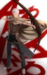  akatsuki_sora archer bow_(weapon) cape fate/stay_night fate_(series) highres male_focus sleeveless solo weapon white_hair 