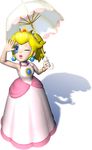  1girl blonde_hair blue_eyes crown earrings jewelry lips mario_(series) official_art parasol parted_lips ponytail princess_peach super_mario_bros. super_mario_sunshine thick_lips 