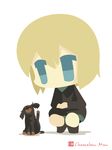  artist_name bad_id bad_pixiv_id blonde_hair blue_eyes bob_cut chameleon_man_(three) chibi dachshund dog erica_hartmann flat_color military military_uniform no_lineart short_hair solo strike_witches uniform world_witches_series 