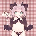  animal_ears bad_id bad_twitter_id bat bat_wings black_gloves blue_eyes cat_ears cat_tail eila_ilmatar_juutilainen elbow_gloves fangs gloves halloween heart heart_cutout horns low_wings navel okayu_(headless) outline sanya_v_litvyak silver_hair smile solo strike_witches tail wings world_witches_series 