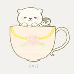  bad_id bad_pixiv_id bear bird black_eyes chick cub cup english grey_background in_container in_cup lowres no_humans original penguin polar_bear simple_background teacup 