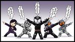  belt black_hair chase_(kamen_rider_drive) himitsu_sentai_goranger kamen_rider kamen_rider_chaser kamen_rider_drive_(series) mashin_chaser mask open_mouth outstretched_arm outstretched_arms pose proto_drive proto_zero purple_eyes redol spoilers super_sentai translated 