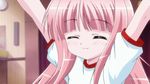  animated animated_gif arms_up blush child eyes_closed gym_uniform hakamada_hinata jumping long_hair lowres moe open_mouth pink_hair rou-kyuu-bu! smile solo 