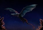  2018 animated digital_media_(artwork) dragon feral horn membranous_wings night noquelle outside slideshow solo wings wyvern yellow_eyes 