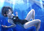  amagami black_eyes black_hair competition_swimsuit md5_mismatch murasaki_iro nanasaki_ai one-piece_swimsuit short_hair swimsuit underwater 
