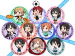  chibi commentary_request corndog dual_wielding holding itou_shiori katou_mayumi kurabayashi_aya marui_futaba marui_hitoha marui_mitsuba matsuoka_sakiko mitsudomoe miyashita multiple_girls ogata_airi siblings sisters standing sugisaki_miku translation_request yoshioka_yuki 