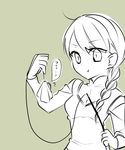  :t anna_(frozen) braid caught chibi elsa_(frozen) fishing frozen_(disney) grey_background hair_over_shoulder highres hook kokuchuutei long_hair monochrome multiple_girls siblings sisters sketch stick string translated 