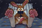  anthro balls bed hindpaw lagomorph male mammal nintendo nintendo_3ds paws penis rabbit solo vexyvoo video_games 