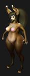  2015 5_fingers anthro areola big_areola big_breasts breasts brown_eyes brown_fur brown_hair dogson female fur hair lagomorph mammal nude plantigrade rabbit solo thick_thighs unfinished voluptuous wide_hips 