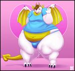  blush bulge dragon horn male overweight solo soulman1 wide_hips wings 