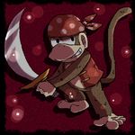  5_toes bandanna barefoot brown_fur clothing diddy_kong donkey_kong_(series) fur male mammal monkey nintendo primate solo sword toes unknown_artist video_games weapon 