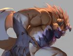  abs anthro biceps big_muscles canine claws fur male mammal muscles null-ghost paws pecs solo tongue 