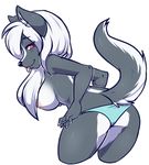  2015 anthro canine clothing female mammal panties smile solo tongue tongue_out underwear wolf zyira 