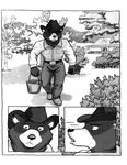 bear black_and_white chris_mckinley comic english_text hat male mammal monochrome text 
