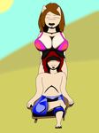  anthro beach bikini breasts clothing crashflash cute duo female male open_mouth seaside swimsuit teenager young 