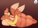  2015 anthro areola big_breasts big_butt breasts butt chubby female floatzel huge_breasts multiple_tails nintendo pok&eacute;mon smile solo somescrub video_games wide_hips 