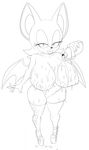  2015 anthro areola bat big_breasts breasts erect_nipples female huge_breasts looking_at_viewer mammal nipples nude oil ravnic rouge_the_bat solo sonic_(series) wings 
