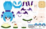  :d absurdres artist_name bikini blue_hair breasts character_name chibi cleavage demon_girl demon_tail demon_wings el_joey highres kurono_kurumu medium_breasts open_mouth paper_cutout papercraft purple_eyes rosario+vampire school_uniform smile solo succubus swimsuit tail watermark web_address wings 