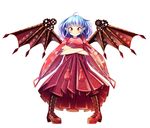  alternate_costume bad_id bad_pixiv_id bat_wings blue_hair blush boots cross-laced_footwear crossed_arms floral_print gears hakama japanese_clothes lace-up_boots long_sleeves mechanical_wings meiji_schoolgirl_uniform oimo_(imoyoukan) pointy_ears red_eyes red_hakama remilia_scarlet smile solo touhou wide_sleeves wings 
