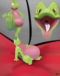  ambiguous_gender blush breasts female gecko lizard looking_at_viewer mawshot nintendo obese open_mouth overweight pok&eacute;mon reptile saliva scalie smile standing tongue tongue_out treecko tychondryus video_games vore yellow_eyes 