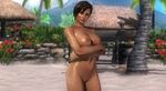  beach breasts dark_skin dead_or_alive large_breasts lisa_hamilton mod nipples nude sand short_hair 