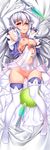  alternate_costume breasts dakimakura elbow_gloves full_body gloves heart heart-shaped_pupils highres long_hair lucknight medium_breasts navel nipples original panties panty_pull pussy red_eyes silver_hair solo suguri suguri_(character) symbol-shaped_pupils thighhighs uncensored underwear weapon white_panties 