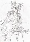  big_eyes canine clothing cute fingernails fox hair hoodie invalid_tag kawaai mammal ne0pe one_eye_closed pants sam_futon sketch tongue tongue_out wink zip 