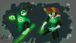  2014 anthro canine clothed clothing duo female fur green_lantern hair male mammal ring superhero weapon wolf zack zecho 