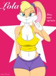  anthro clothed clothing female fur hi_res howl_echoes lagomorph lola_bunny looney_tunes mammal rabbit solo space_jam text warner_brothers 