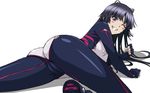  1girl animal_ears aoi_nagisa_(artist) artist_request ass blue_hair blush bodysuit cameltoe erect_nipples fake_animal_ears female fingerless gloves guilty_crown long_hair looking_at_viewer looking_back skin_tight small_breasts smile solo tsugumi_(guilty_crown) 