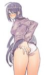  :&lt; arutera ass bad_id bad_pixiv_id banned_artist black_hair blush long_hair looking_at_viewer miniskirt original panties simple_background skirt solo underwear very_long_hair white_background white_panties 