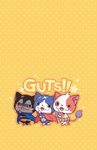  blue_fire blush_stickers buchinyan cape cat chuno darknyan fangs fire fuyunyan multiple_tails negative_space no_humans notched_ear open_mouth red_cape scar star tail tail-tip_fire two_tails youkai youkai_watch youkai_watch_2 