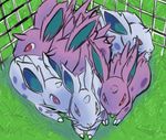  alpacapala cute eyes_closed fangs female grass horn male nidoran nidoran♀ nidoran♂ nintendo outside pok&eacute;mon red_eyes teeth video_games 