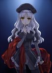  bad_id bad_pixiv_id caren_hortensia fate/hollow_ataraxia fate/stay_night fate_(series) finger_to_mouth hat layered_sleeves long_hair pantyhose scarf shirako_miso shroud_of_magdalene solo white_hair yellow_eyes 