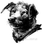  2015 ambiguous_gender bandanna blackteagan canine cute dog mammal monochrome solo 
