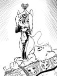  anthro bound buckteeth chochi cleavage clothed clothing cult dagger duo fear female imminent_death low-angle_shot mammal monochrome mouse robe rodent sacrifice skull weapon 