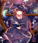  anchor anchor_symbol bad_id bad_pixiv_id blue_dress book bow braid brown_eyes brown_hair bubble dress hat hat_bow long_hair oounabara_to_wadanohara sailor_dress smile solo sues twin_braids wadanohara witch_hat 