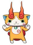  artist_request fiery_tail fire flat_color full_body highres jibakoma looking_at_viewer no_humans official_art simple_background solo standing tail white_background youkai youkai_watch youkai_watch_2 