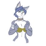  2015 animated anthro areola big_breasts breasts canine erect_nipples female flashing fox krystal mammal nintendo nipples solo star_fox video_games yawg 