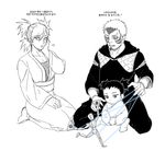  baby black_&amp;_white brother_and_sister doll facial_mark fan highres kankuro korean mother_and_son nara_shikadai naruto noeunjung93 puppet quad_tails short_hair siblings temari translation_request twintails uncle_and_nephew very_short_hair 