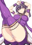  armlet beatmania beatmania_iidx bracelet hakaba_(dairiseki) highres jewelry long_hair panties purple_eyes purple_hair solo thighhighs umegiri_hifumi underwear 