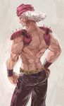  bad_id bad_pixiv_id battle_tendency chocoblood earrings esidisi from_behind hat jewelry jojo_no_kimyou_na_bouken male_focus shirtless shoulder_pads solo stitches white_hair 