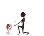  barefoot brown_hair crying deemo deemo_(character) dress flower fullc8 girl_(deemo) giving kneeling looking_at_another sitting 