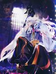  absurdres cape fate/grand_order fate_(series) hakama highres japanese_clothes long_hair male_focus merlin_(fate) official_art solo taiki_(luster) very_long_hair white_hair 