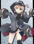  anchor_hair_ornament aqua_eyes bad_id bad_pixiv_id black_legwear blonde_hair breasts cannon fuuen_(akagaminanoka) gloves hair_ornament hat highres jacket kantai_collection large_breasts long_sleeves looking_at_viewer low_twintails machinery mecha_musume military military_uniform open_clothes open_mouth over-kneehighs panties pantyshot pantyshot_(standing) prinz_eugen_(kantai_collection) revision skirt solo standing thighhighs twintails underwear uniform upskirt white_gloves white_panties 