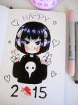  1girl 2015 :q arms_up black_eyes black_hair black_sweater closed_mouth commentary crisalys double_v earrings english_commentary heart highres jewelry long_sleeves looking_at_viewer paper_(medium) pen pen_(medium) photo shiny shiny_hair short_hair solo sweater tongue tongue_out v 